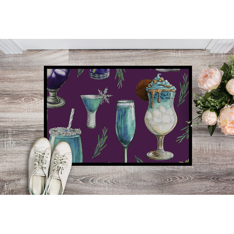 Daritza Outdoor Doormat, 36" W x 24" L, Purple