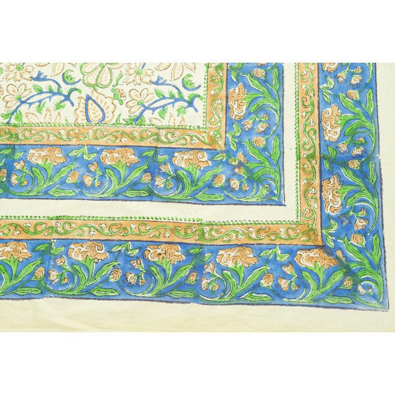 Missty Rectangle Floral Cotton Tablecloth, 108" x 72"