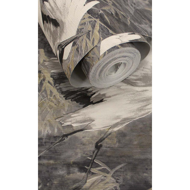 Rouleau de papier peint texturé L 21 pi x l 21 po, Gris anthracite