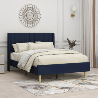 Eriksay Low Profile Upholstered Platform Bed with Winback Headboard