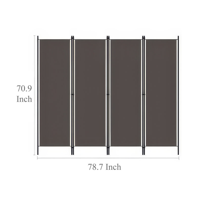 Paravent multi-couleurs, 4, H 70,87 po x l 78,74 po x P 1,6 po, Gris
