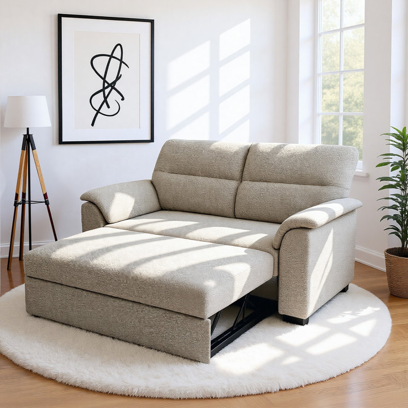 2 Seater Fabric Sofa Bed, Oatmeal
