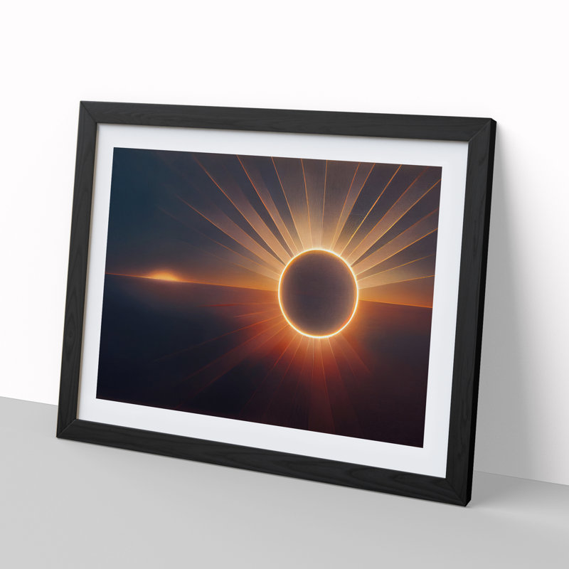 Abstract Sunset Vol.1 - Framed Print, 46cm H x 64cm W x 2cm D, Black
