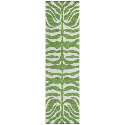 Solstice Green Washable Indoor-Outdoor Rug - 