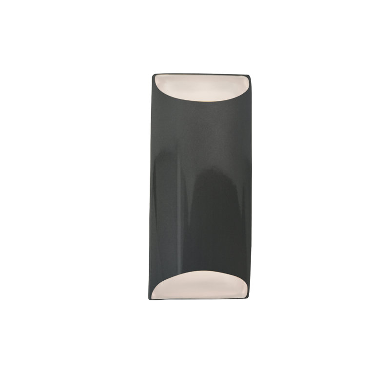 Applique murale en céramique Beda, H 13,75 po x l 7 po x P 4 po, Gris brillant