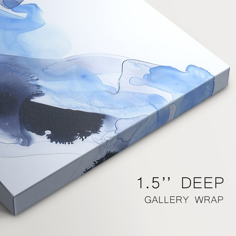Azul Wave I- Gallery Wrapped Canvas -Ready to Hang, 16" H x 32" W