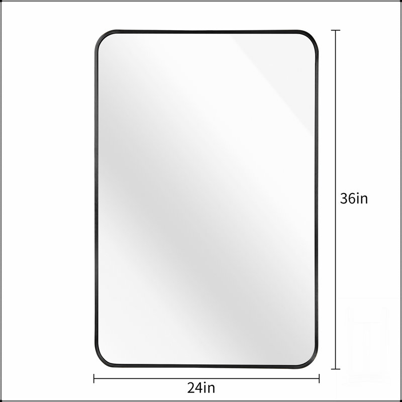 Miroir de salle de bain rectangulaire en métal pour mur, verre de haute qualité avec cadre antirouille et sécurité incassable