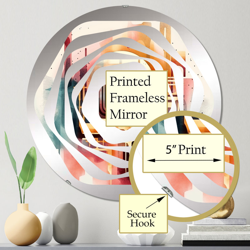 Miroir décoratif Bendicty - Amorphe, 23,6 po x 23,6 po