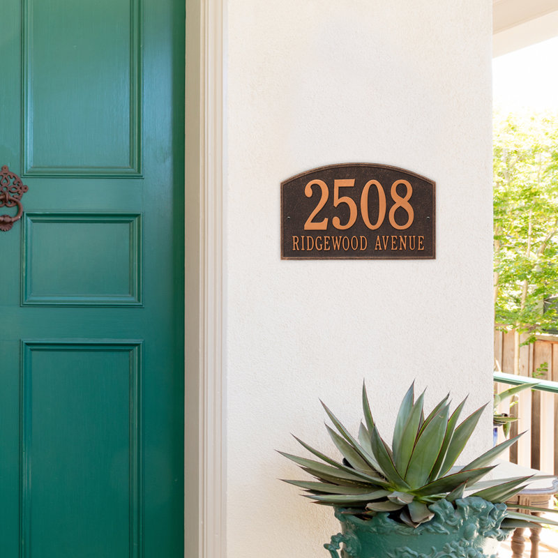 Legacy 2-Line Wall Address Plaque, Yes, Black / Gold