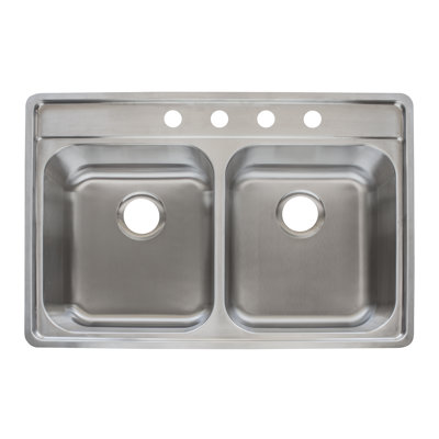 Evolution 34" L x 23" W Double Basin Drop-In Kitchen Sink