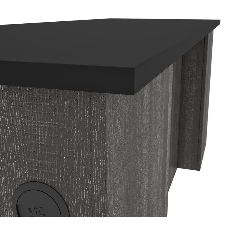 Ocke Executive Desk, Black/Bark Gray