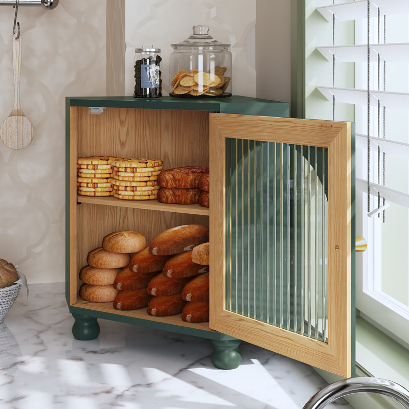 2-Layer Bread Box For Kitchen Countertop, Green