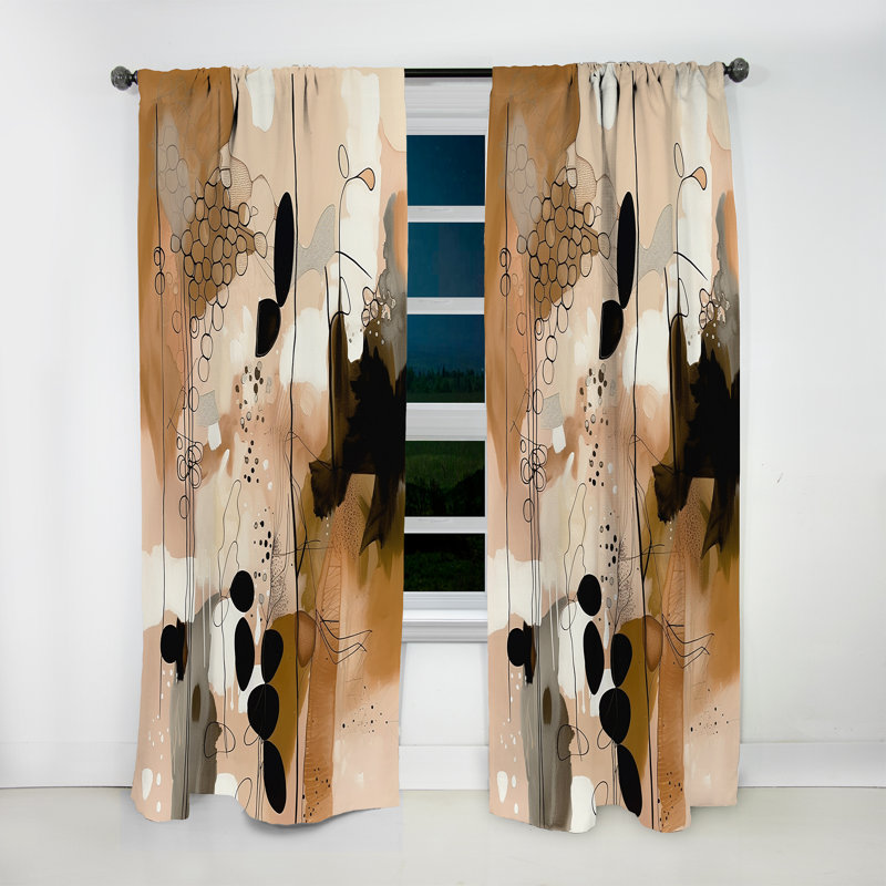 Helgeson - Abstract Curtain - Room Darkening Abstract Curtain - 1 Panels, 52" W x 108" L