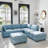 Modular Sectional Sofa, Convertible Sofa Seat With Storage, Sleeper Sectional Sofa Set, Fabric Flexible Modular Combinations For Living Room
