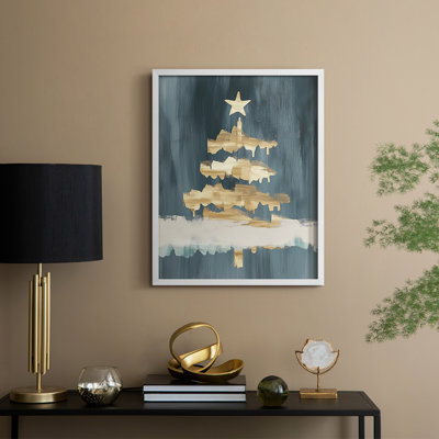 «Christmas Holiday Art CXCV III», reproduction d'art encadrée - bois massif