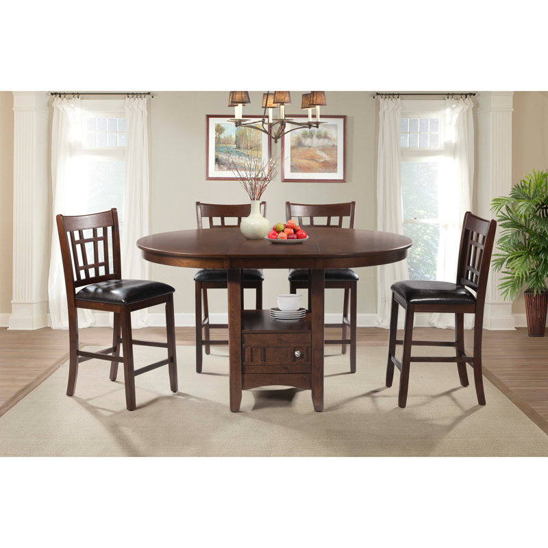 Mcnaughton Extendable Round Solid Wood Dining Table