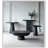 Square Side Table with Pedestal Base