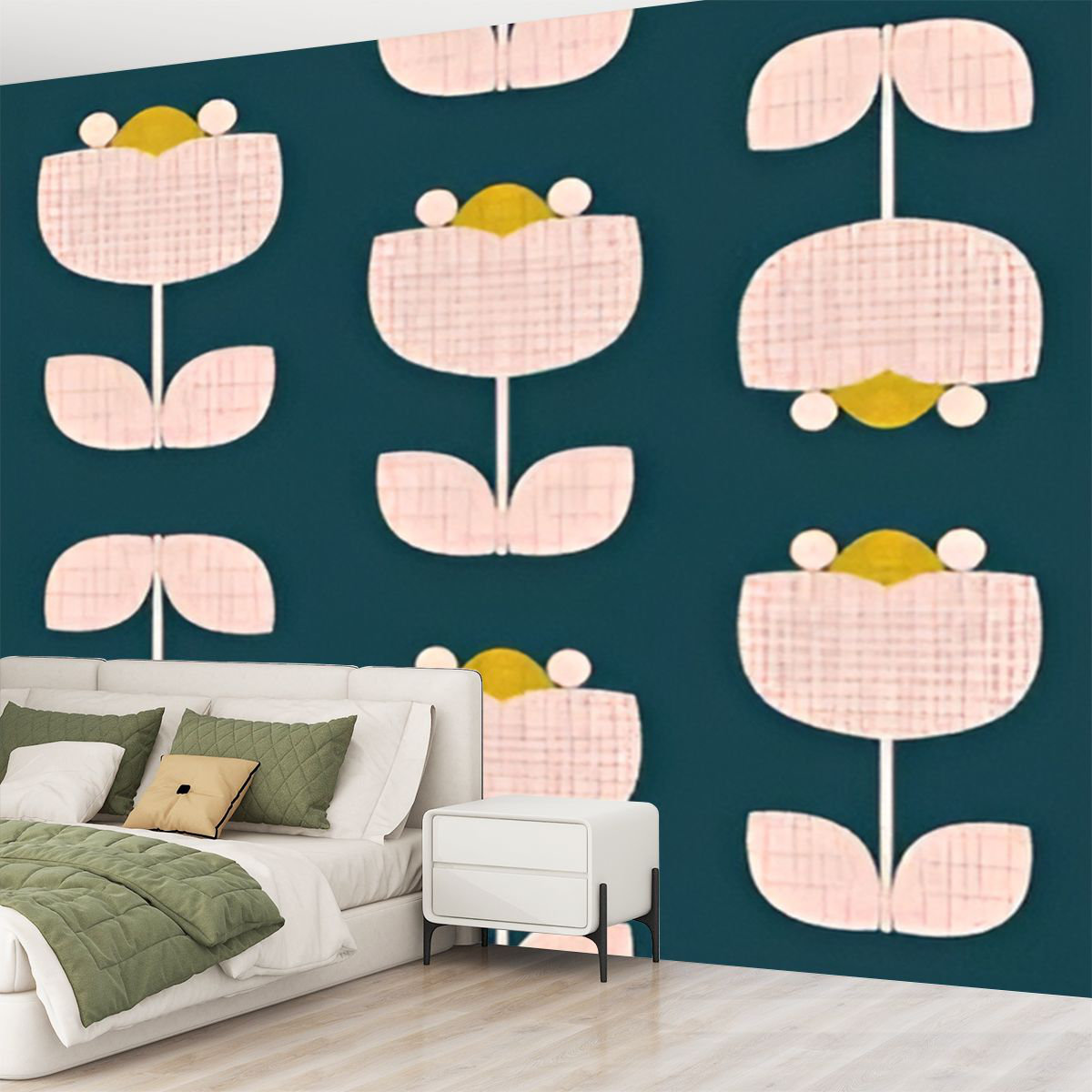 Lark Manor™ Peel and Stick Canvas Wallpaper Wall Mural Modern abstract ...