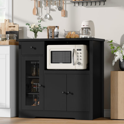 Buffet de cuisine avec 3 portes et 1 tiroir, buffet avec tablettes réglables