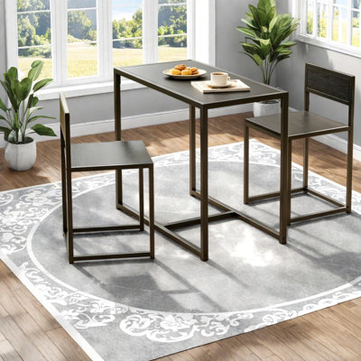 Compact Dining Table Sets(Must include both Table and Chair), MDF Steel Modern Kitchen