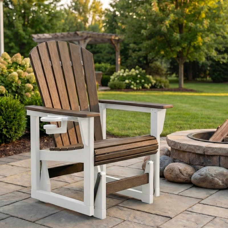 Fauteuil coulissant Benno Adirondack, blanc, Blanc / gris côtier