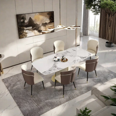 Superior sintered stone dining table set