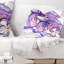 Coussin décoratif à motif floral bleu et rose