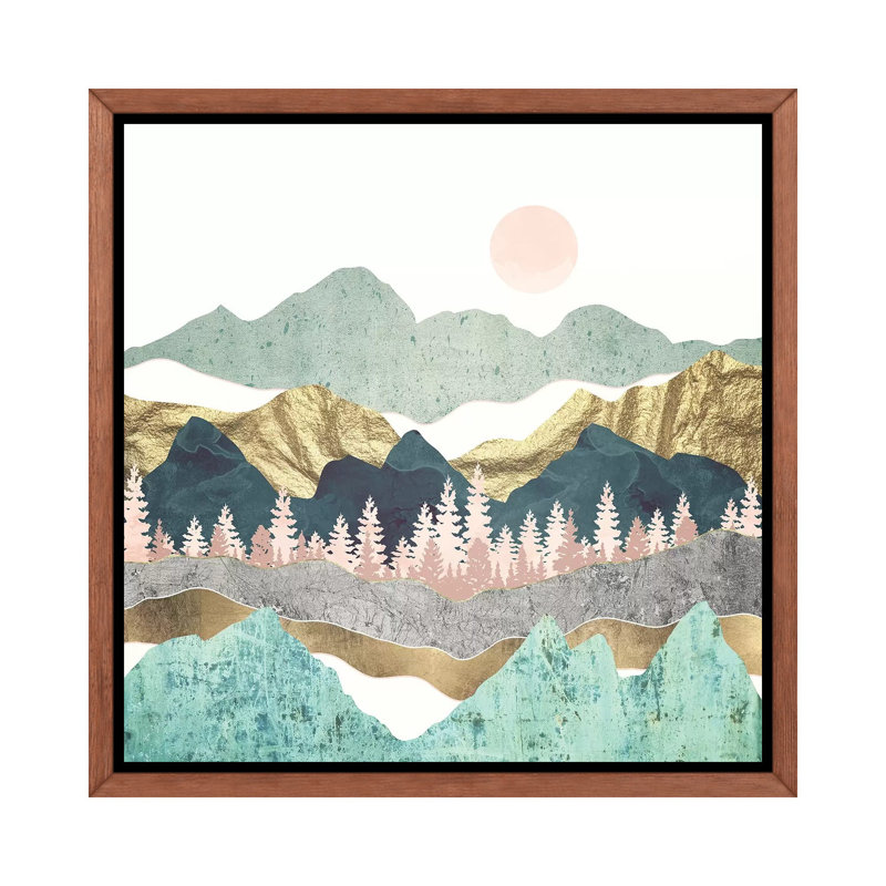 Summer Vista - Imprimé, H 18 po x l 18 po x 1,5 po, Cadre flottant brun