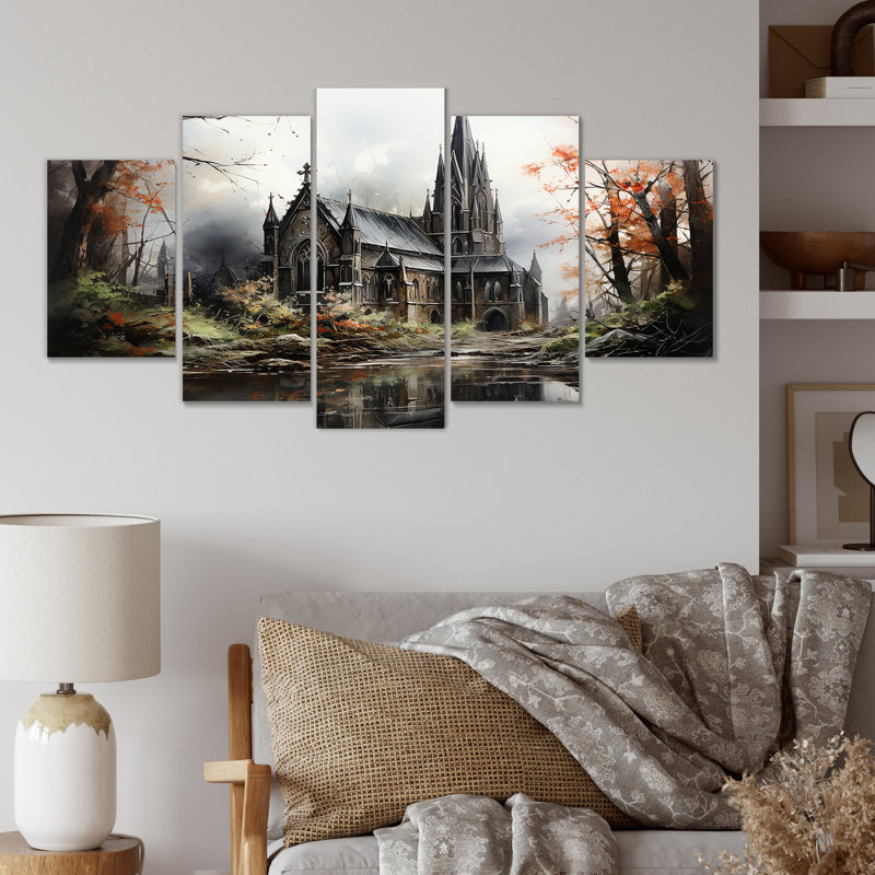 «Black Neo Ecclesiastic Vision Church I - Church Multipanel», art mural