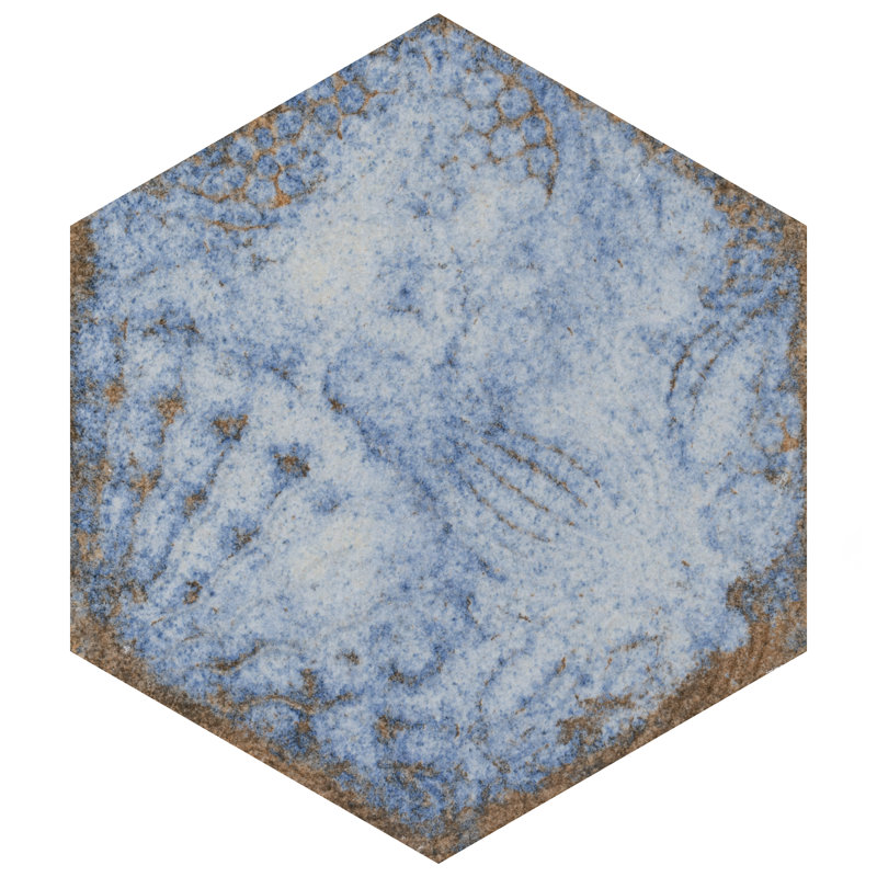 Gaudi Lux Hex 9" x 10" Porcelain Patterned Wall & Floor Tile, Marina