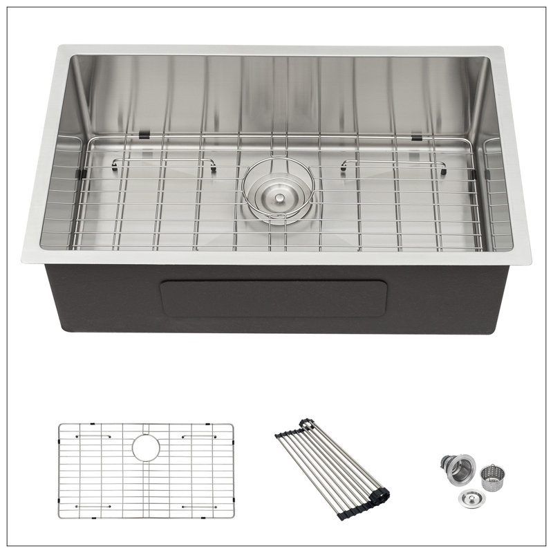 Undermount Kitchen Sink - 32"X19" Stainless Steel 16 Gauge Deep Single Bowl Sinks