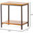 Rustic Metal And Hardwood End Table With Bottom Shelf For Extra Storage, Easy Assembly, Neutral Design