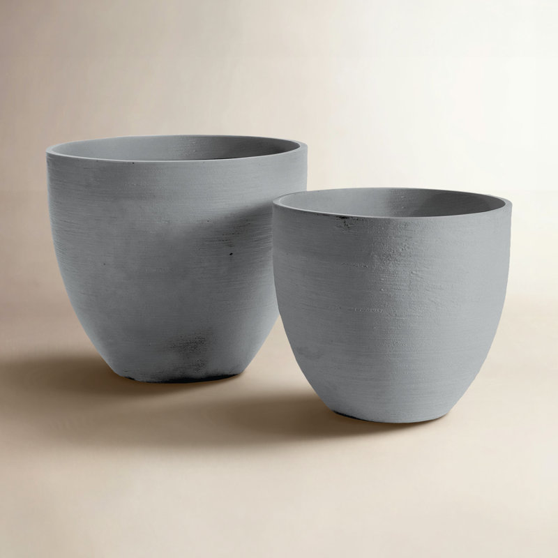 FIBRESTONE MALIBU TAPERED POTS, SET OF 2