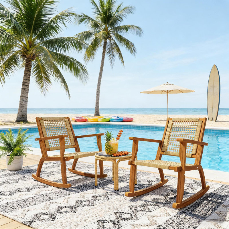 Ensemble de 2 chaises berçantes d'extérieur