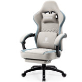 Dowinx Adjustable Reclining Ergonomic Swiveling Floor Game Chair with Footrest in Beige,Black,Green,Pink