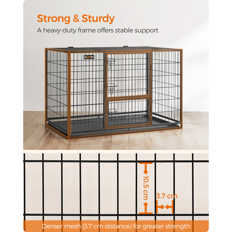 Metal Pet Crate with 1 Door, 81cm H x 75cm W x 122cm D