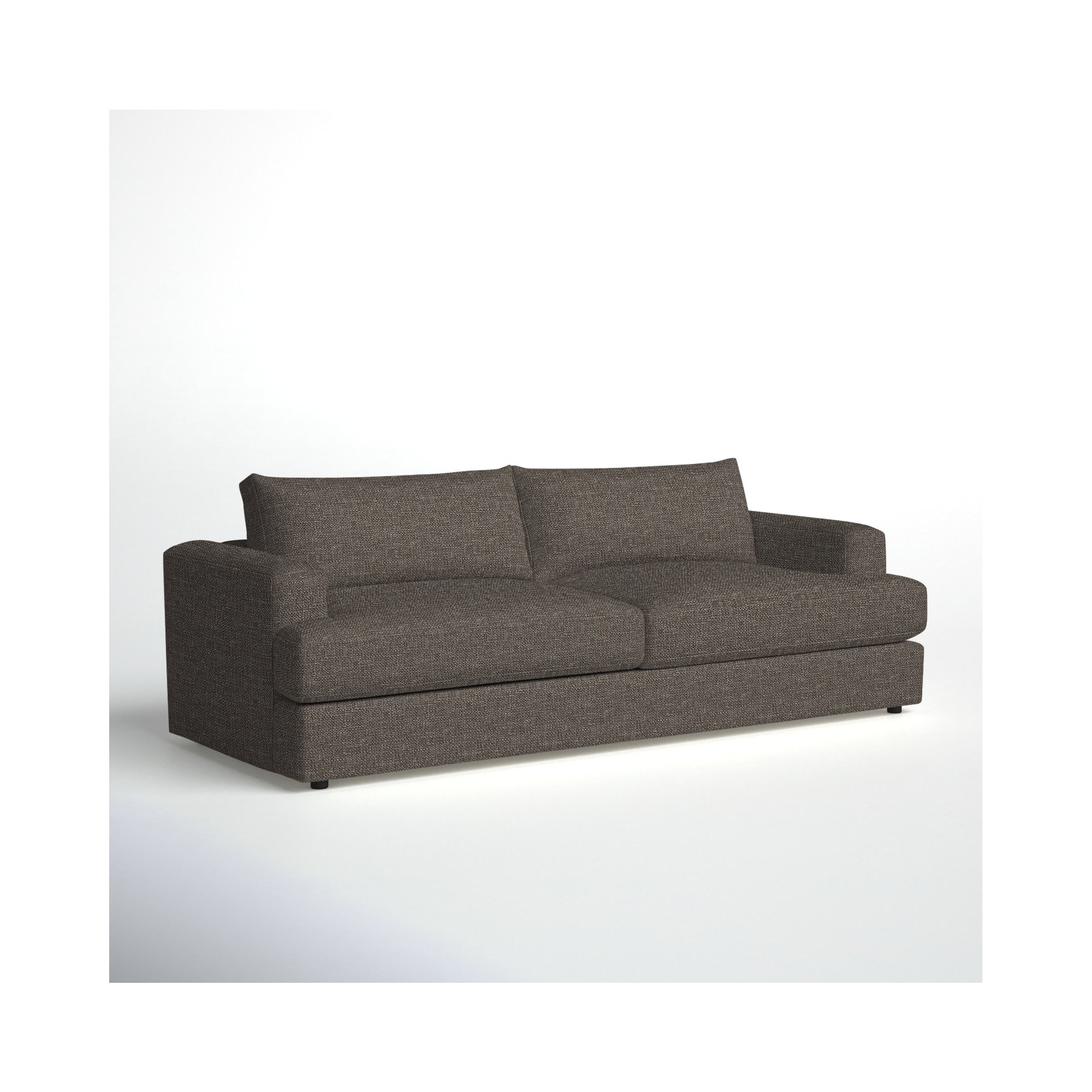 Cayden 96'' Upholstered Sofa, Drusky Charcoal Sustain® Basketweave