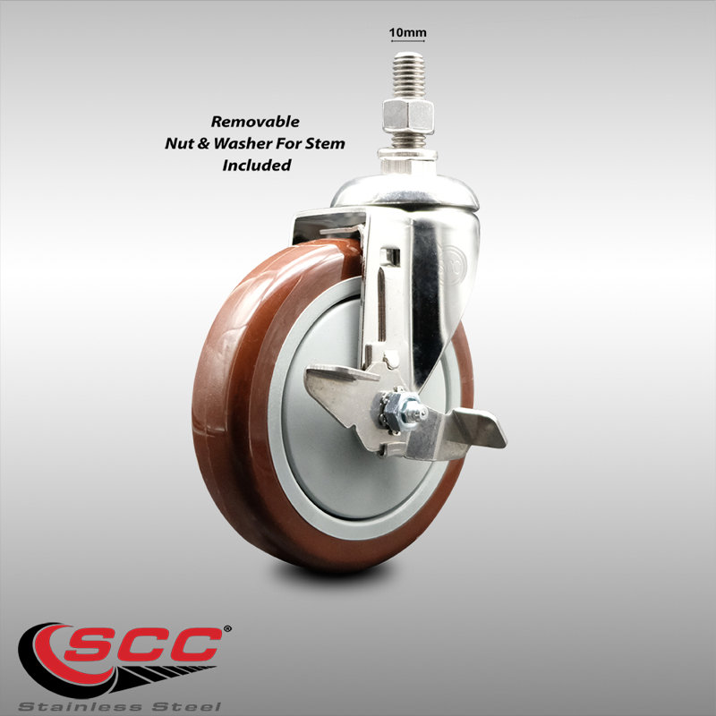Polyurethane Casters, Maroon