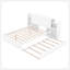 Lit plateforme double avec rangement et tablettes gigognes, blanc