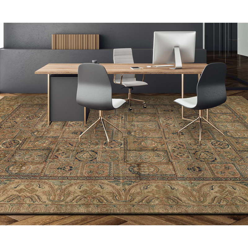 Magnolia Wool Oriental Area Rug in Brown