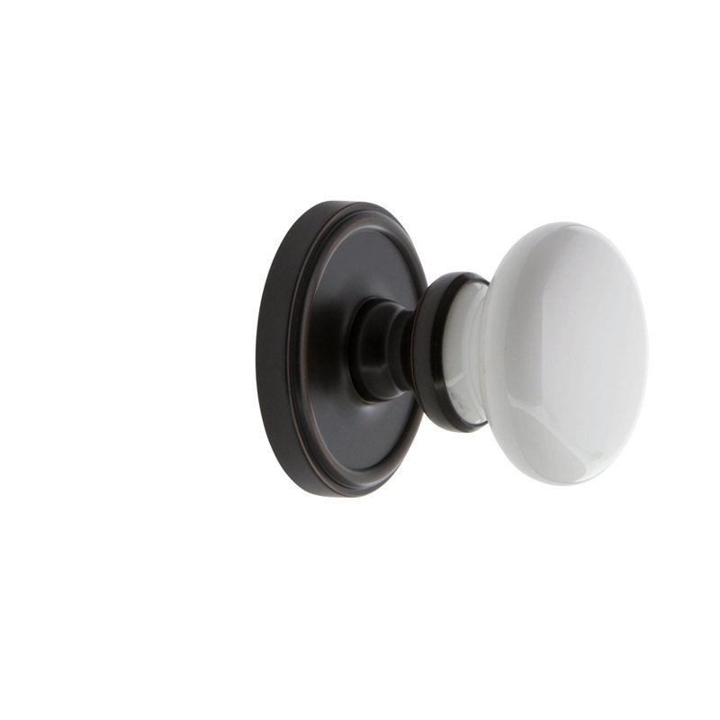 Grandeur Georgetown Rosette Double Dummy with Hyde Park Door Knob, Timeless Bronze