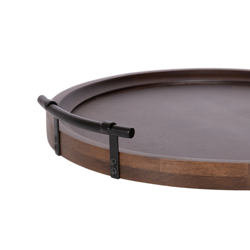 Plateau de rangement Bruillet, 19.25" W x 18" D x 3.74" H, Dark Brown