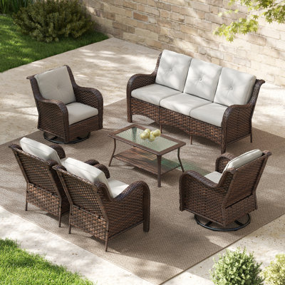 6 Piece 7 - Person Outdoor Seating Group with Cushions