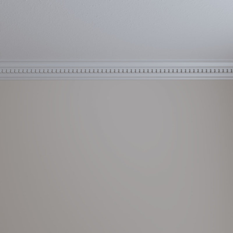 White Polyurethane Dentil Crown Moulding, 94.5 inches