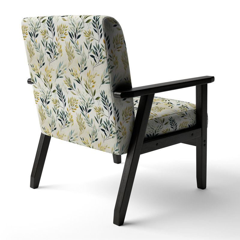 Zen Leaves - Fauteuil rembourré scandinave, fauteuil d'appoint vert