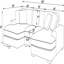 Grand canapé modulaire double rembourré en velours côtelé à large assise pour le confort et la vie moderne avec soutien lombaire réglable.-1269488644