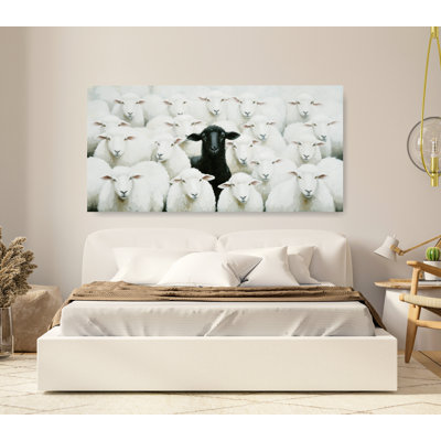 Troupeau de moutons, art mural tendance, décor de maison de campagne