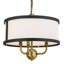 Lustre 3 lumières Heddle 15,5 pouces en laiton naturel et noir texturé-70048074