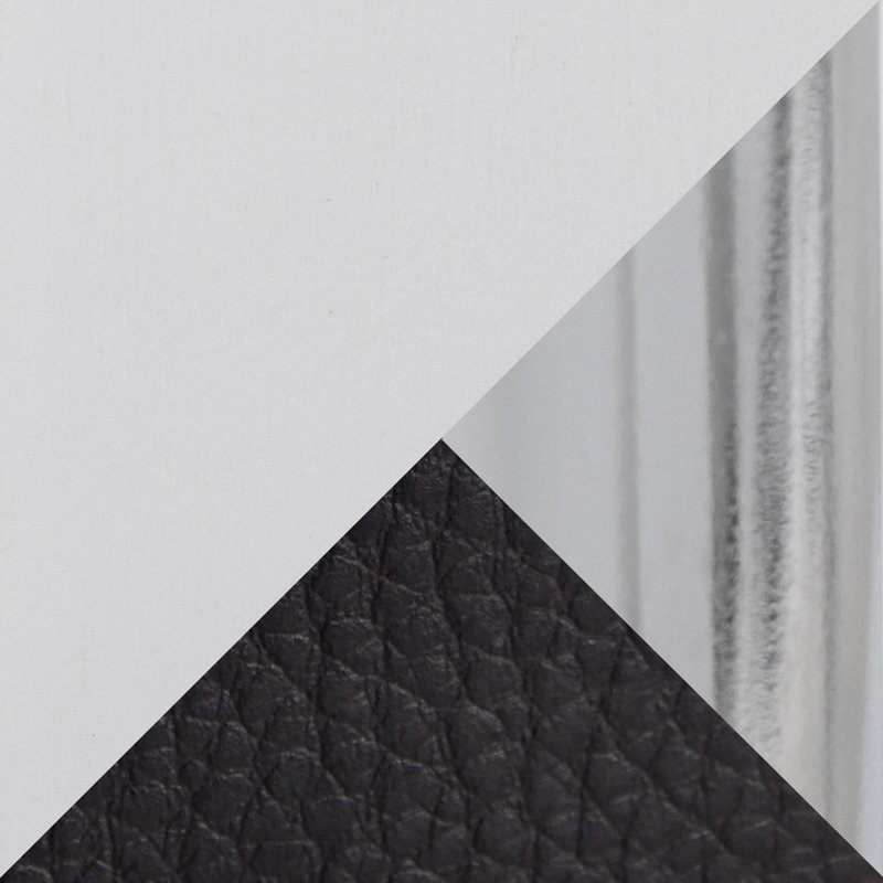 Ensemble de 2 tabourets de comptoir à hauteur fixe Fabrico, Noir, Blanc/chrome, Très grand (siège d'une hauteur de 38 po)