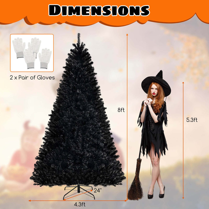 Arbre d'Halloween avec 6 modes d'éclairage, 8'